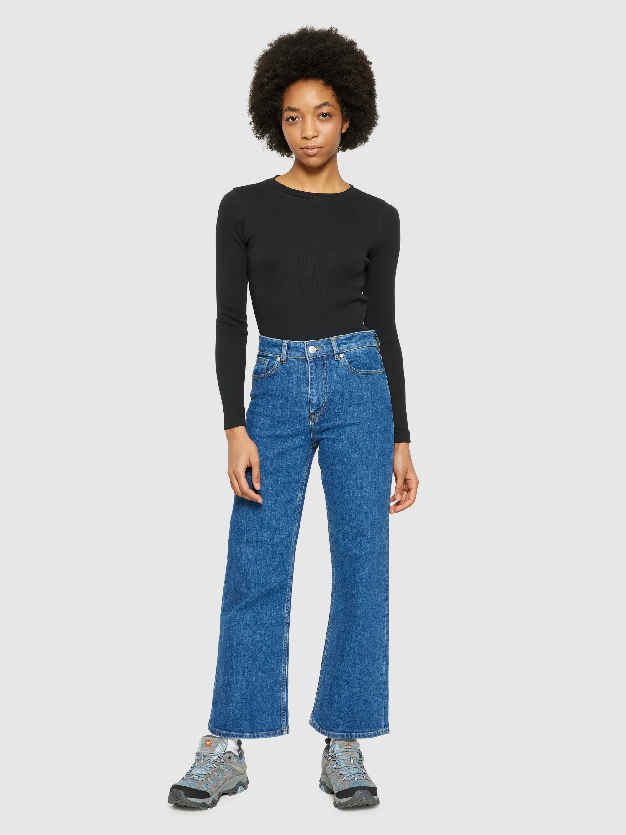 Rib Scoop neck long sleeved - Black Jet - Image 4