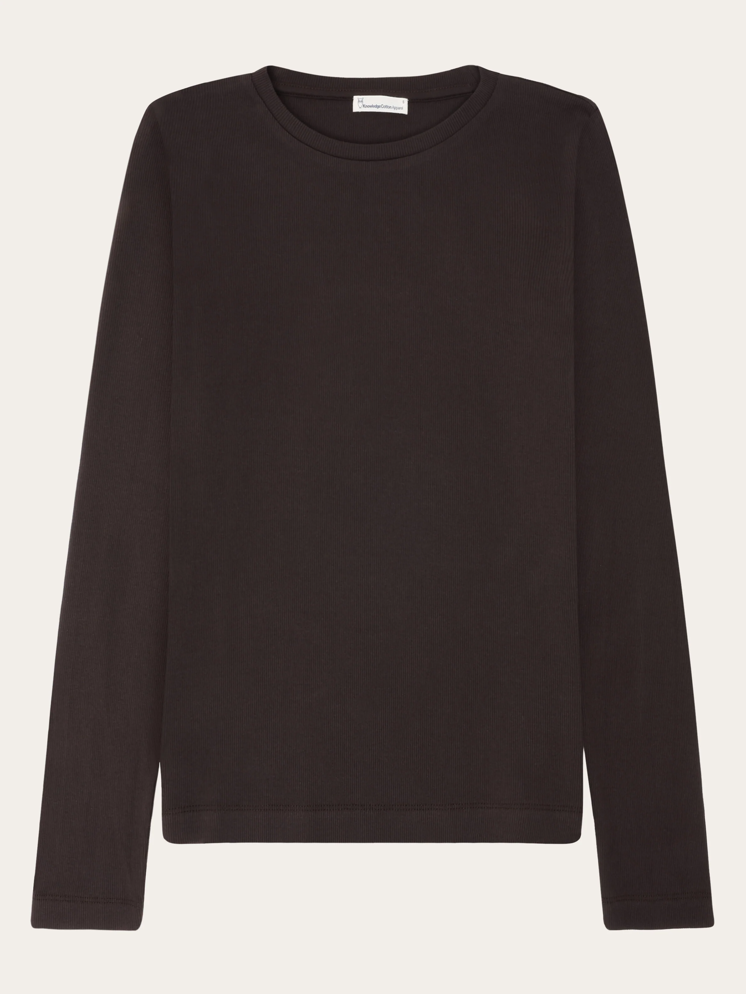 Rib Scoop neck long sleeved - Chocolate Torte