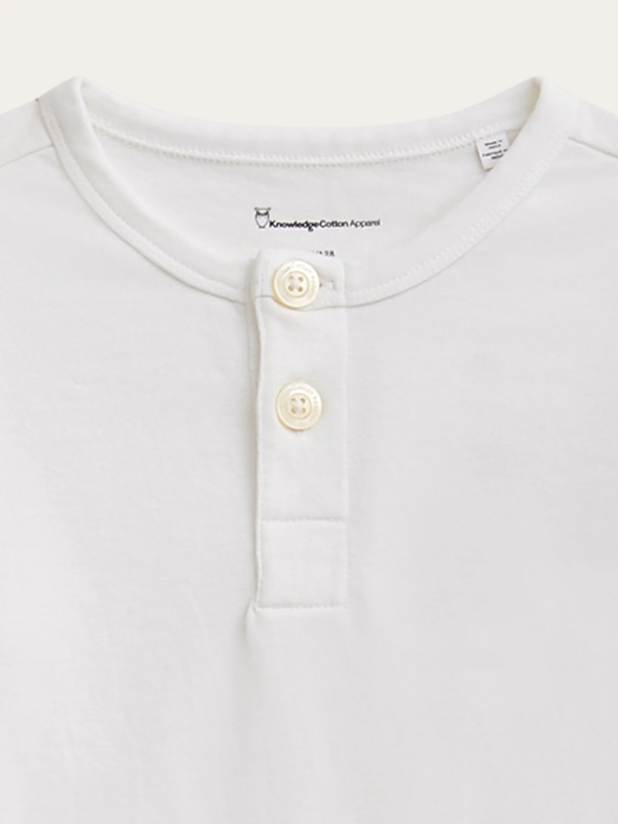 Slim long sleeve henley - GOTS/Vegan - Bright White - Image 3