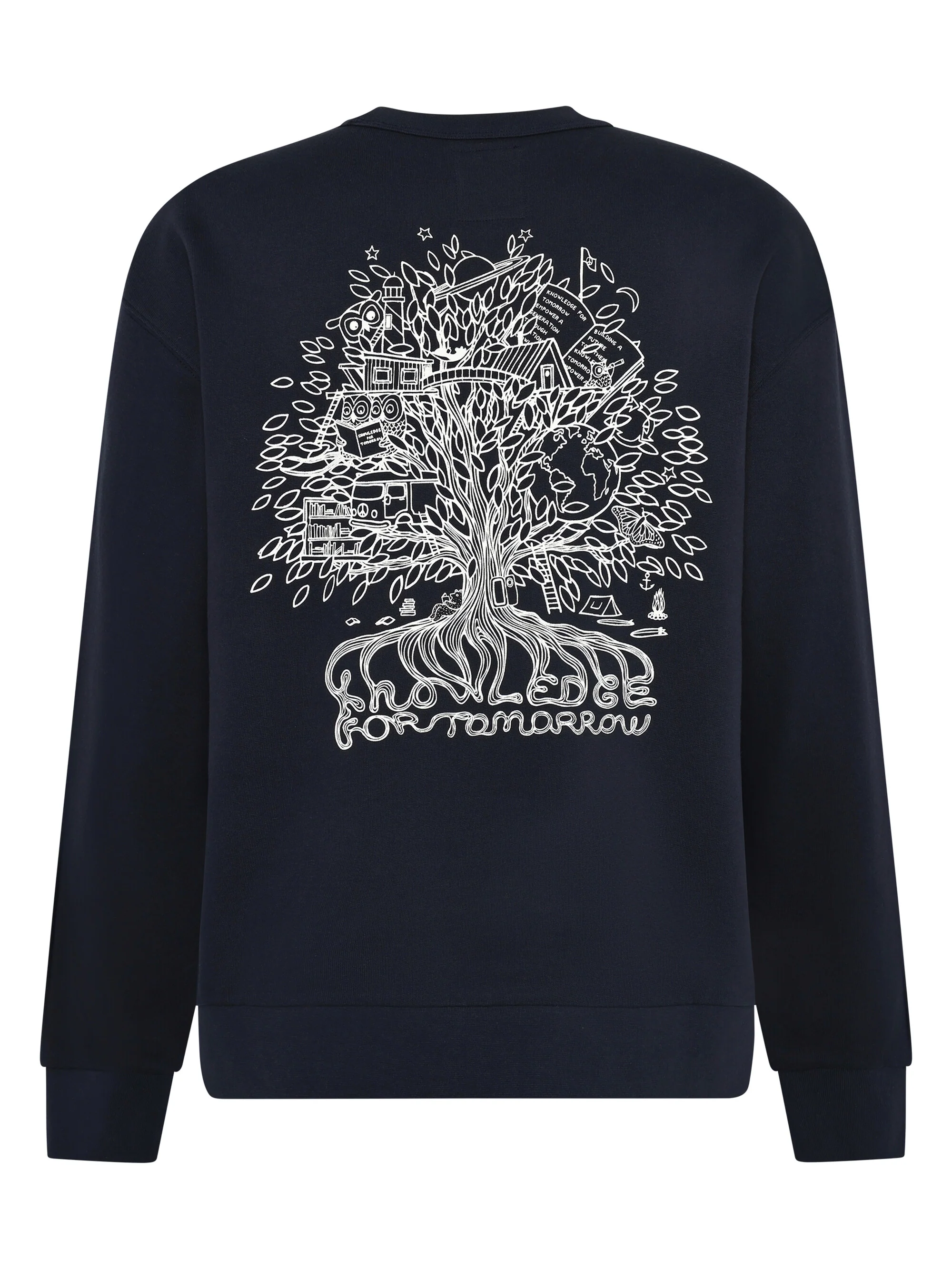 SOS Organic Cotton Back Print Crew Neck - GOTS/Vegan - Night Sky - Image 2