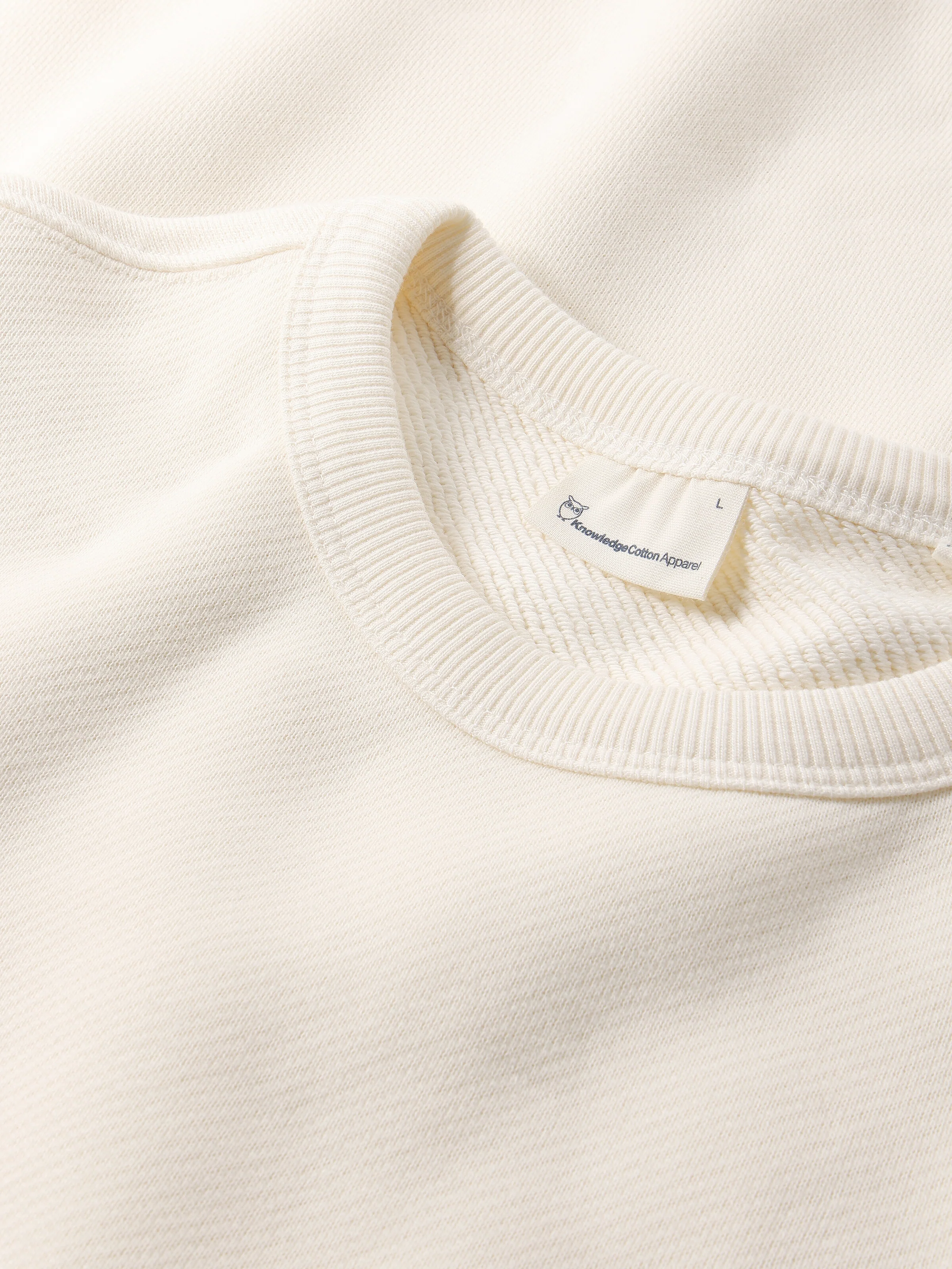 Straight fit sweat with embroidery at chest - Egret - Image 4