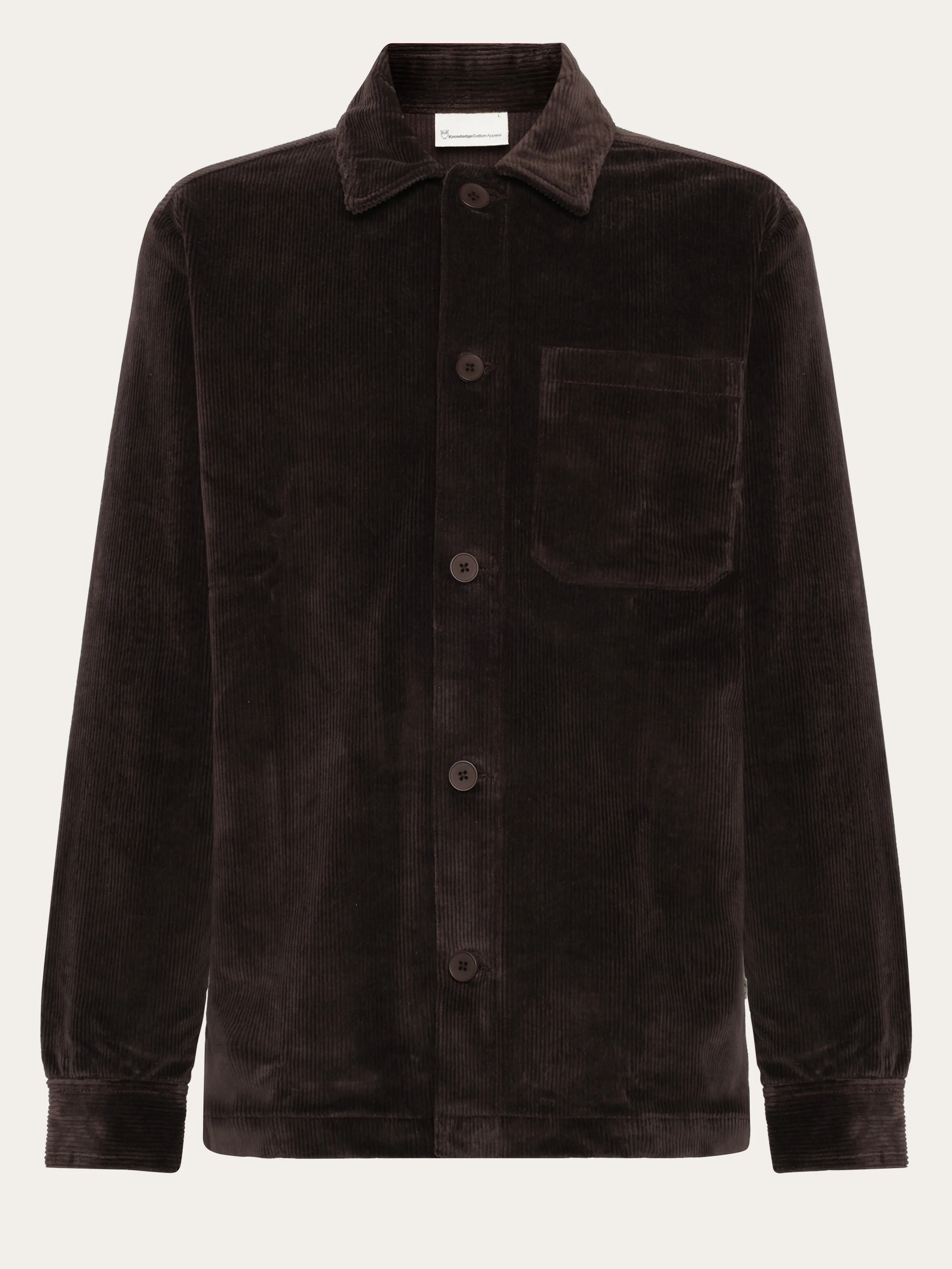 Stretched 8-wales corduroy overshirt - Chocolate Torte