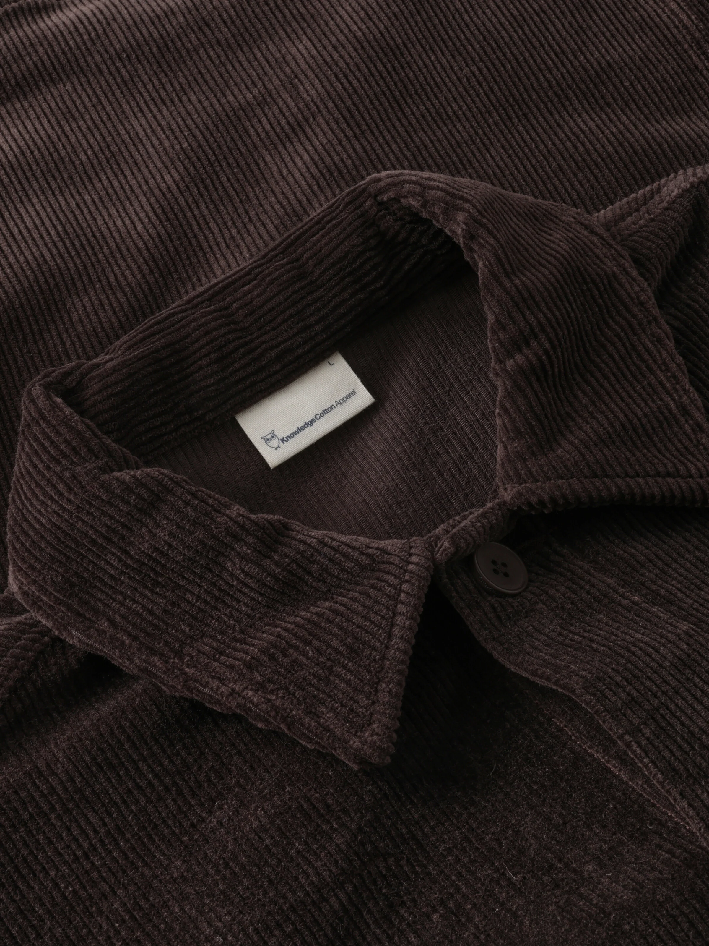 Stretched 8-wales corduroy overshirt - Chocolate Torte - Image 3