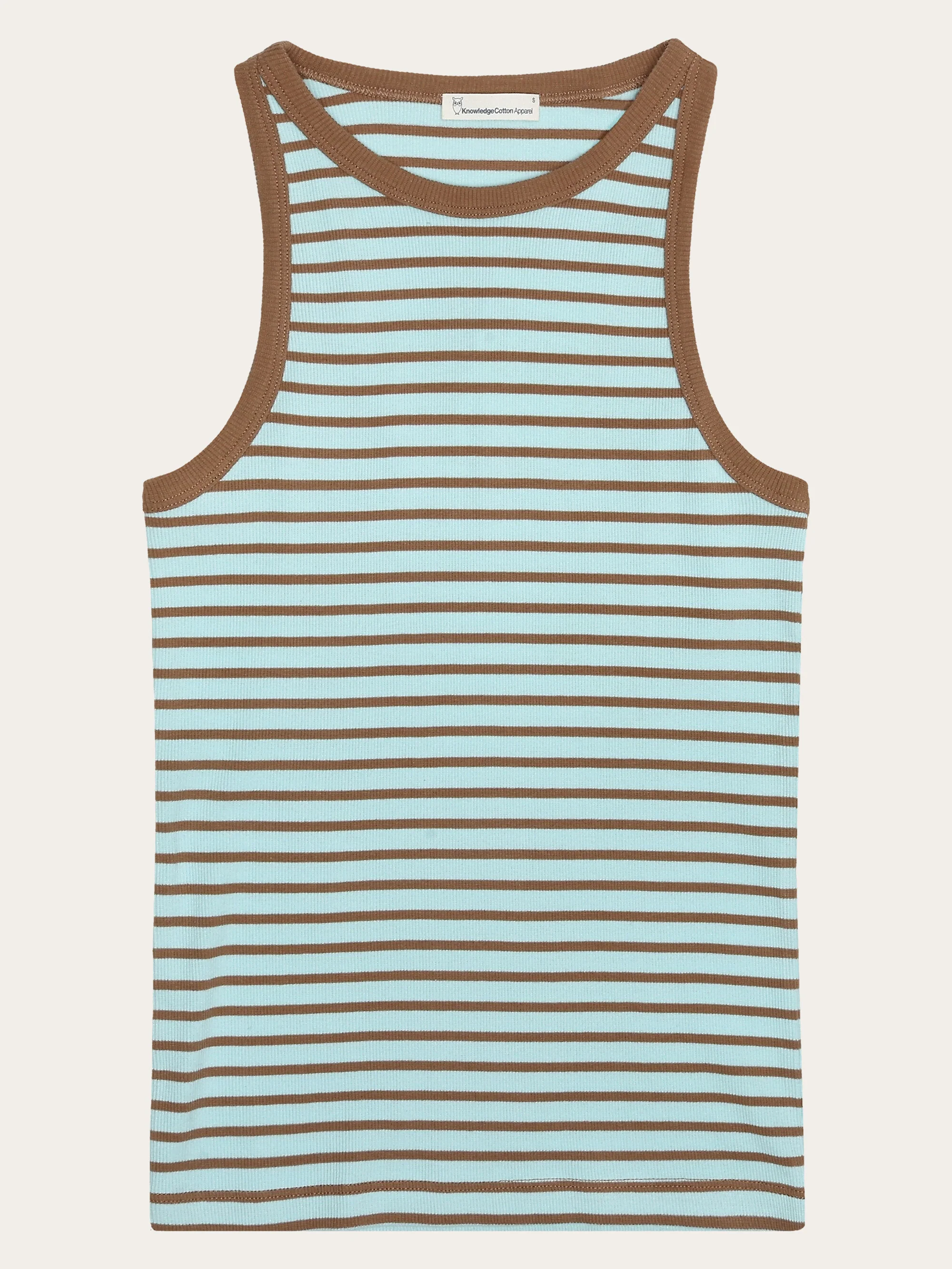 Striped racer rib top - Light Blue Stripe
