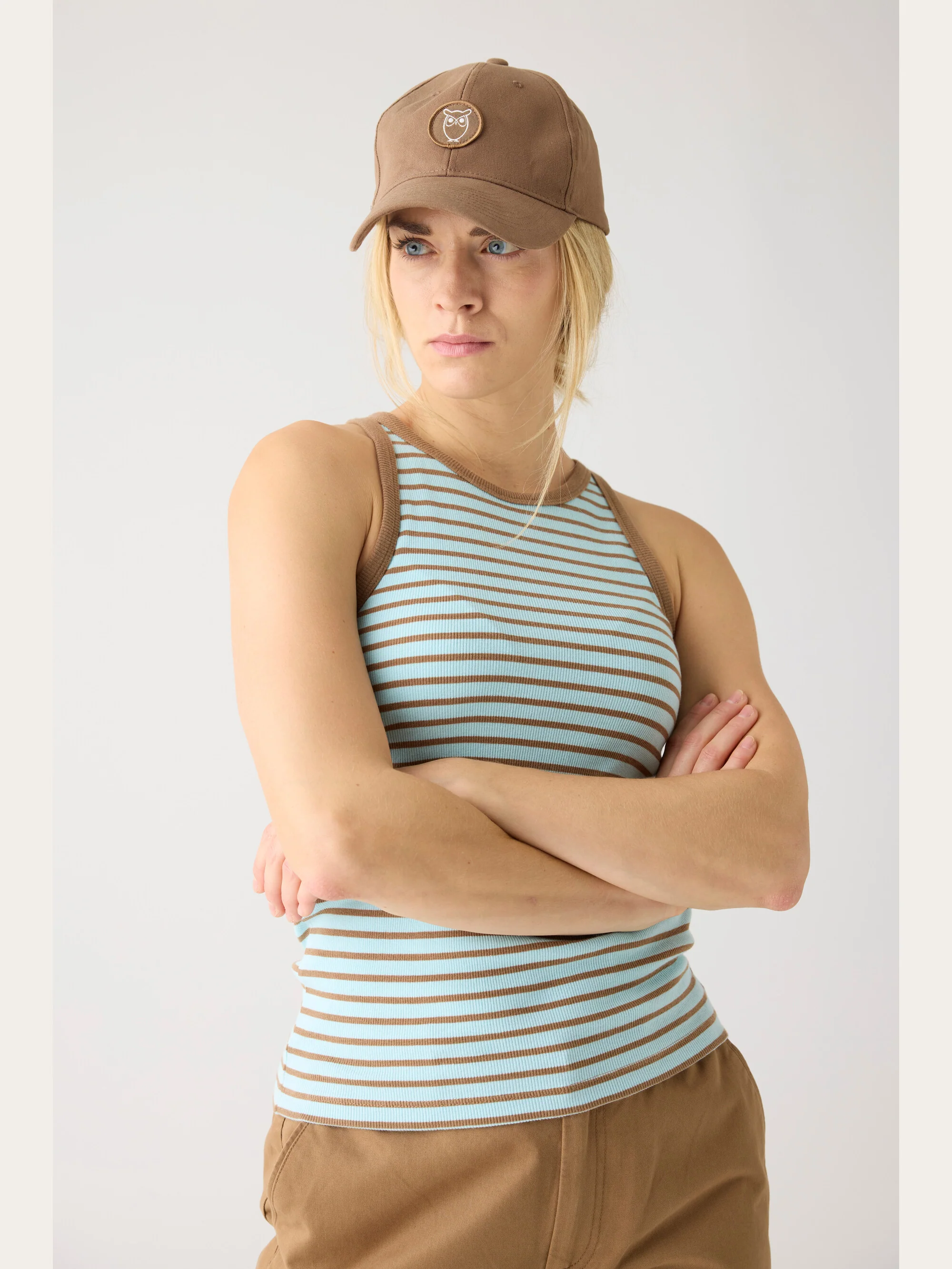 Striped racer rib top - Light Blue Stripe - Image 4