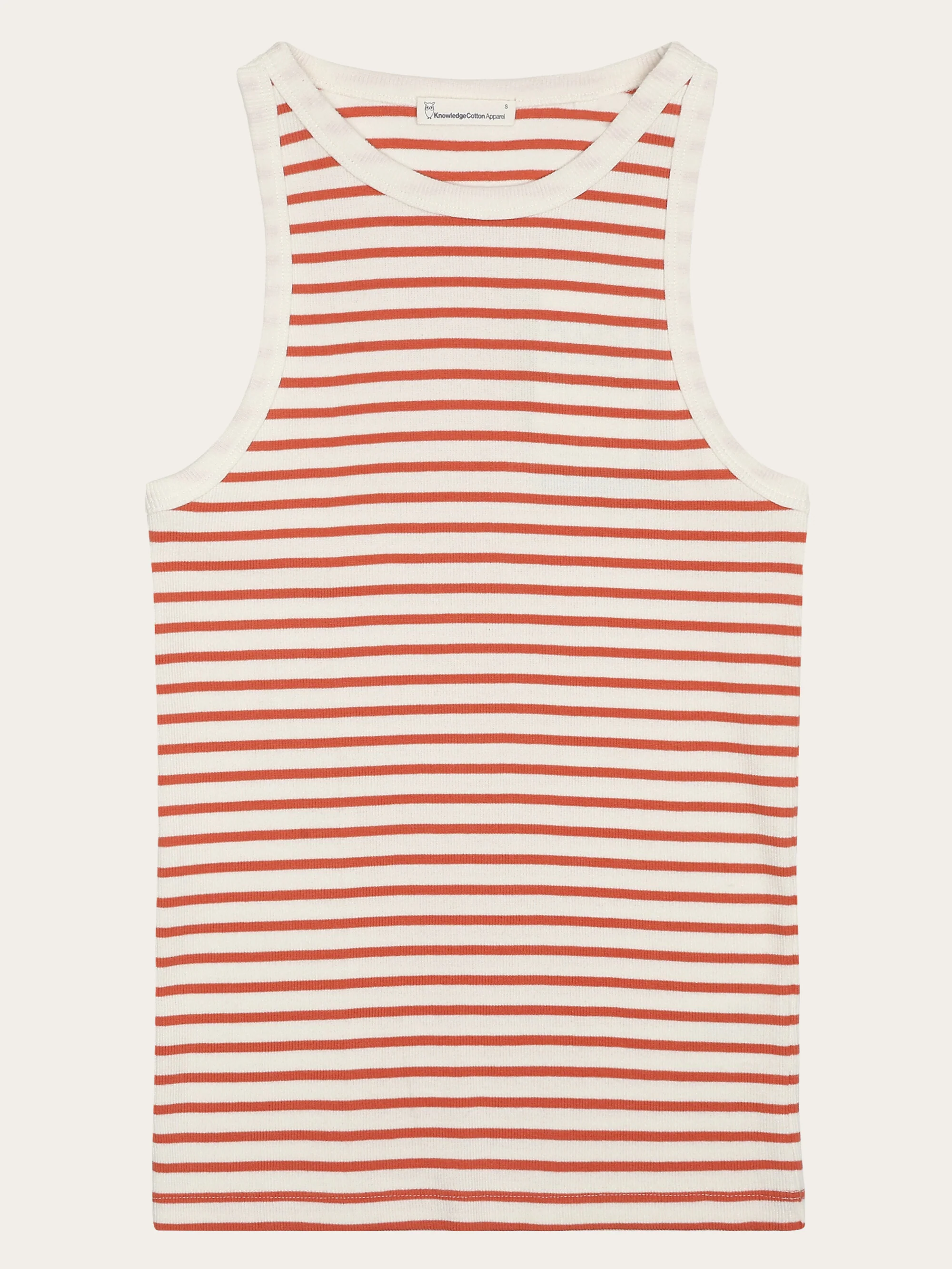 Striped racer rib top - Red Stripe