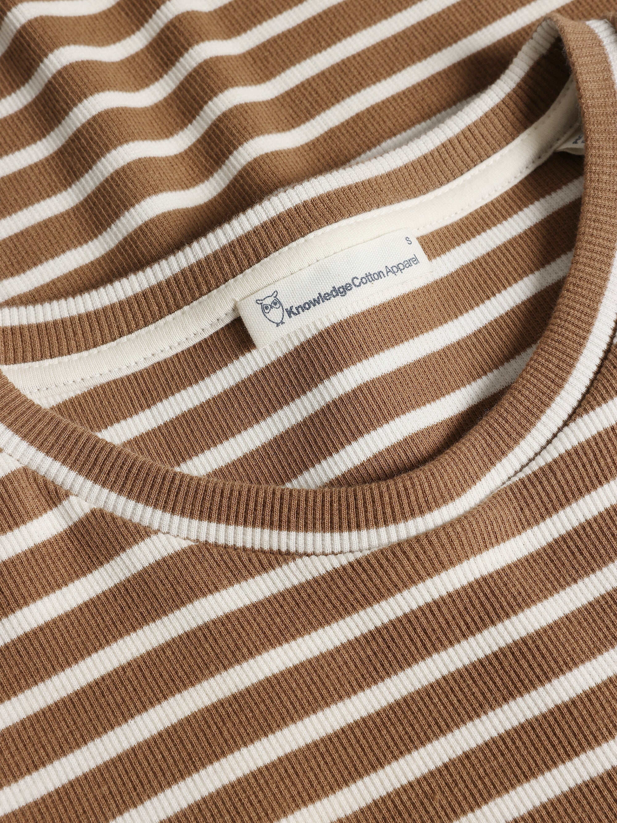 Striped rib t-shirt - Dark Brown Stripe - Image 2