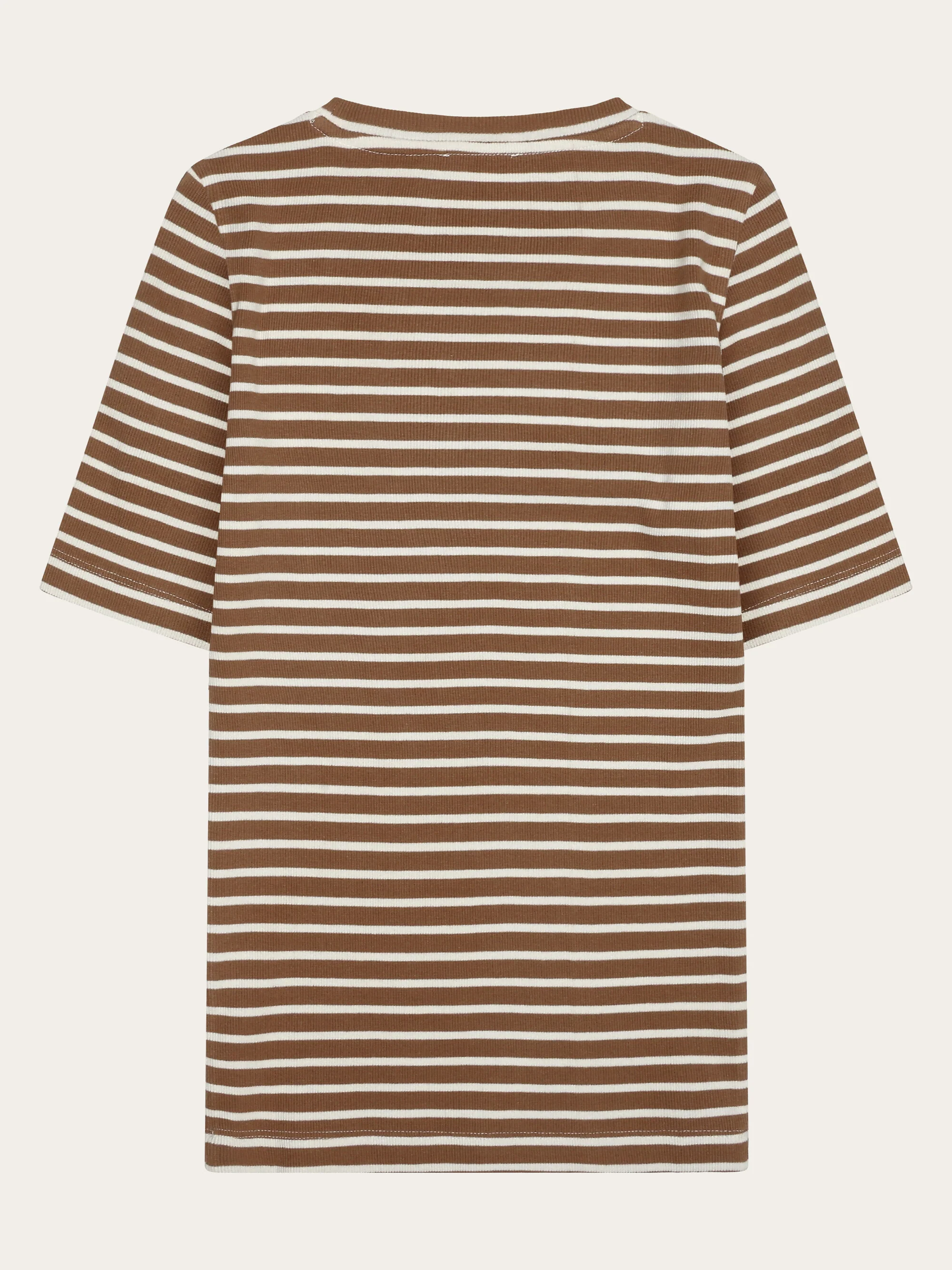 Striped rib t-shirt - Dark Brown Stripe - Image 3