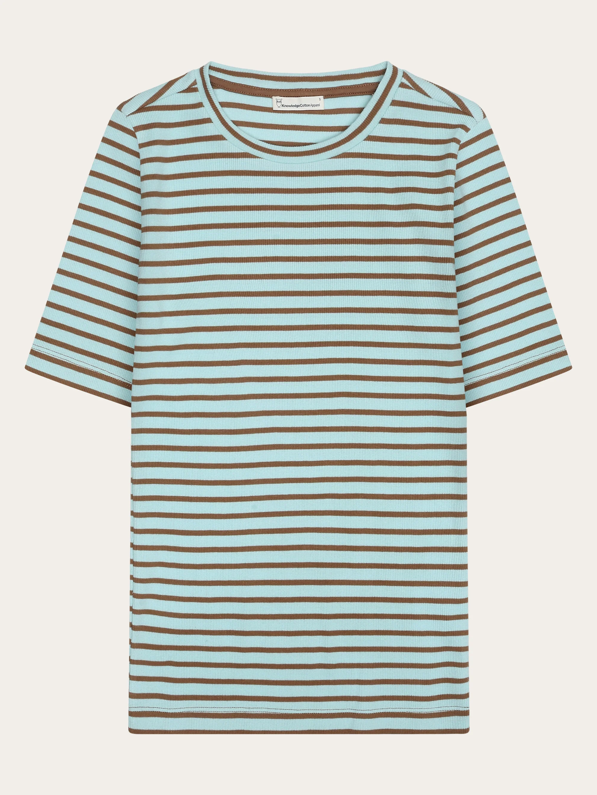 Striped rib t-shirt - Light Blue Stripe