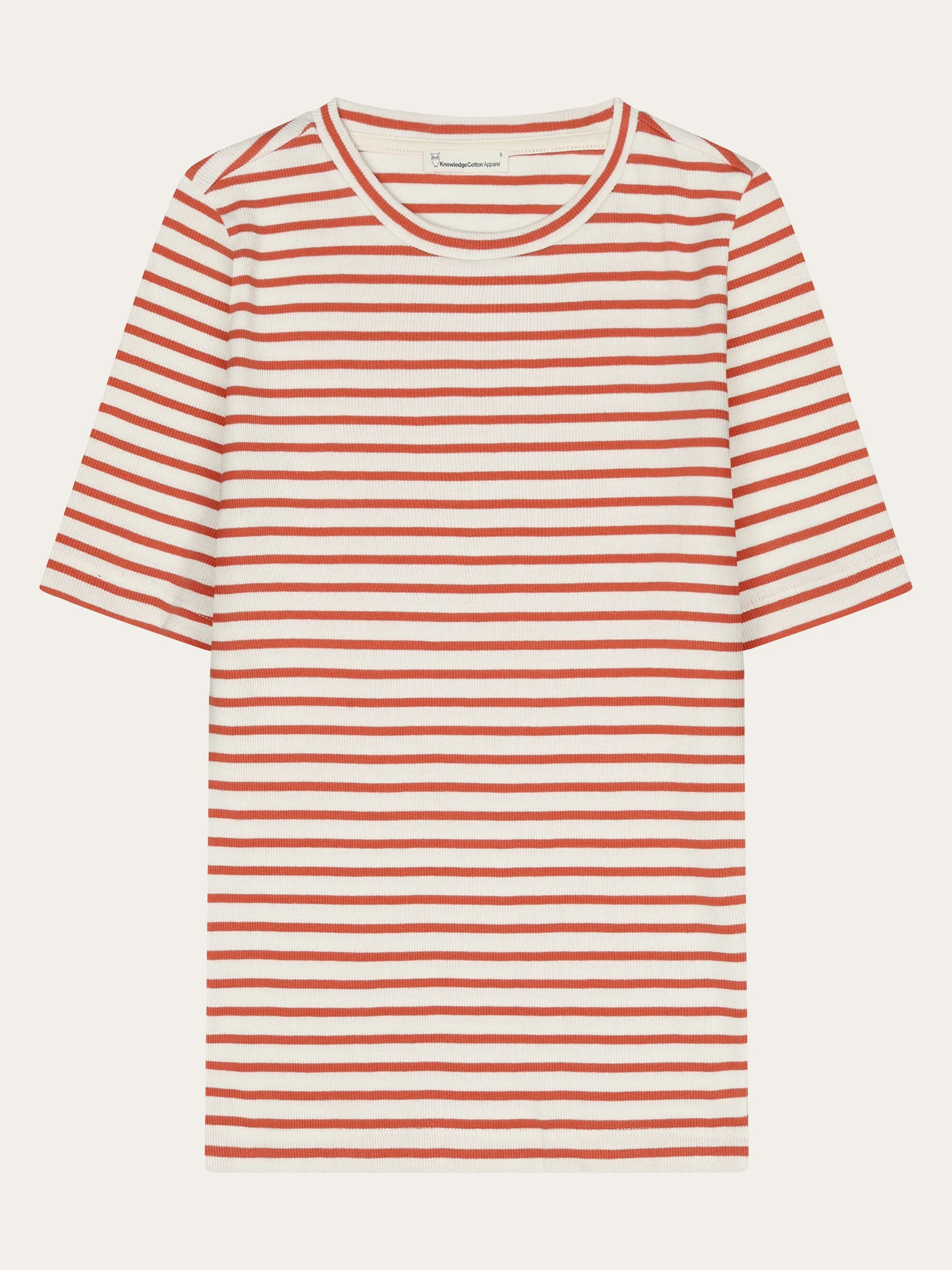 Striped rib t-shirt - Red Stripe