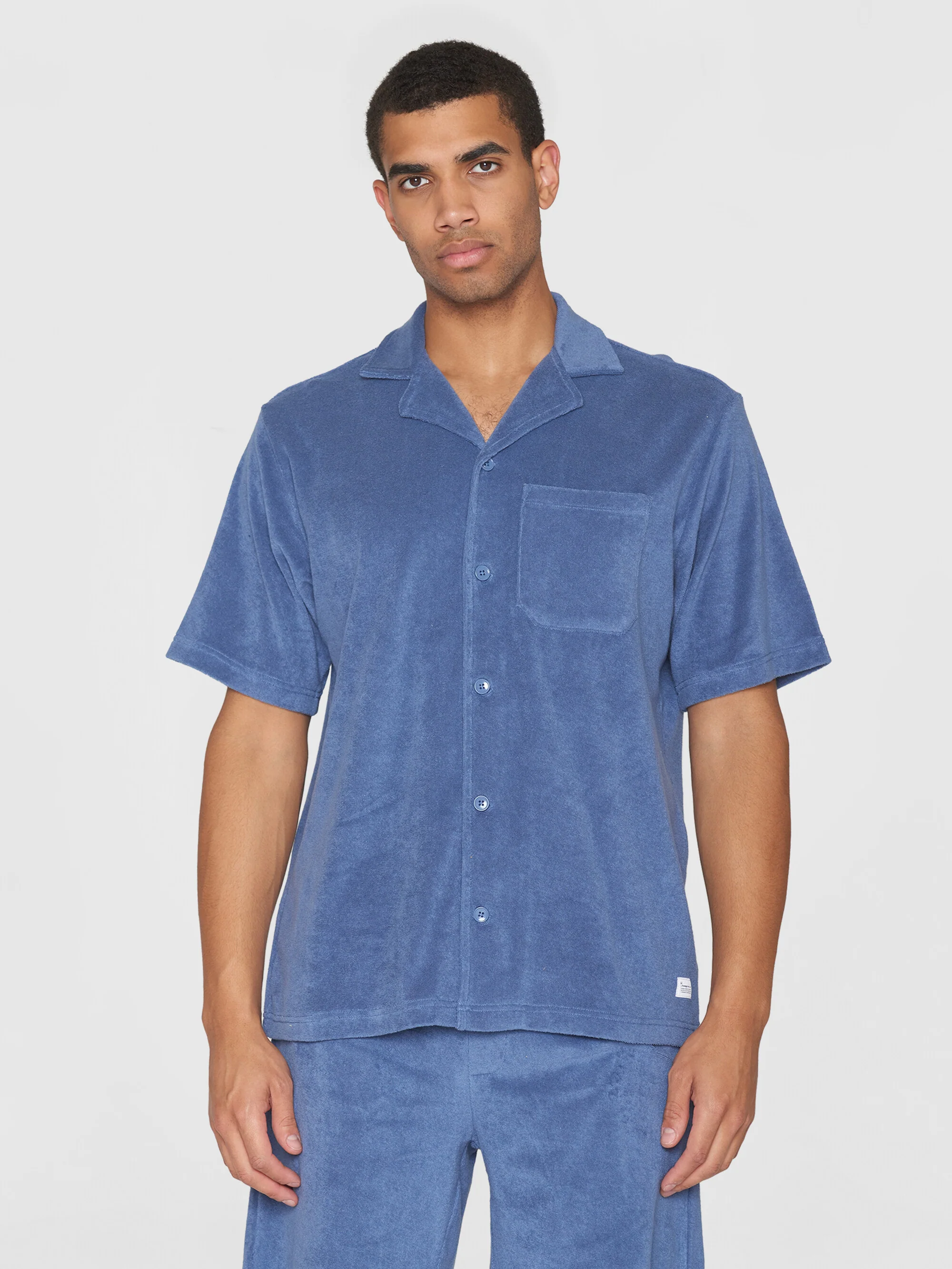 Terry loose short sleeve shirt - Moonlight Blue - Image 2