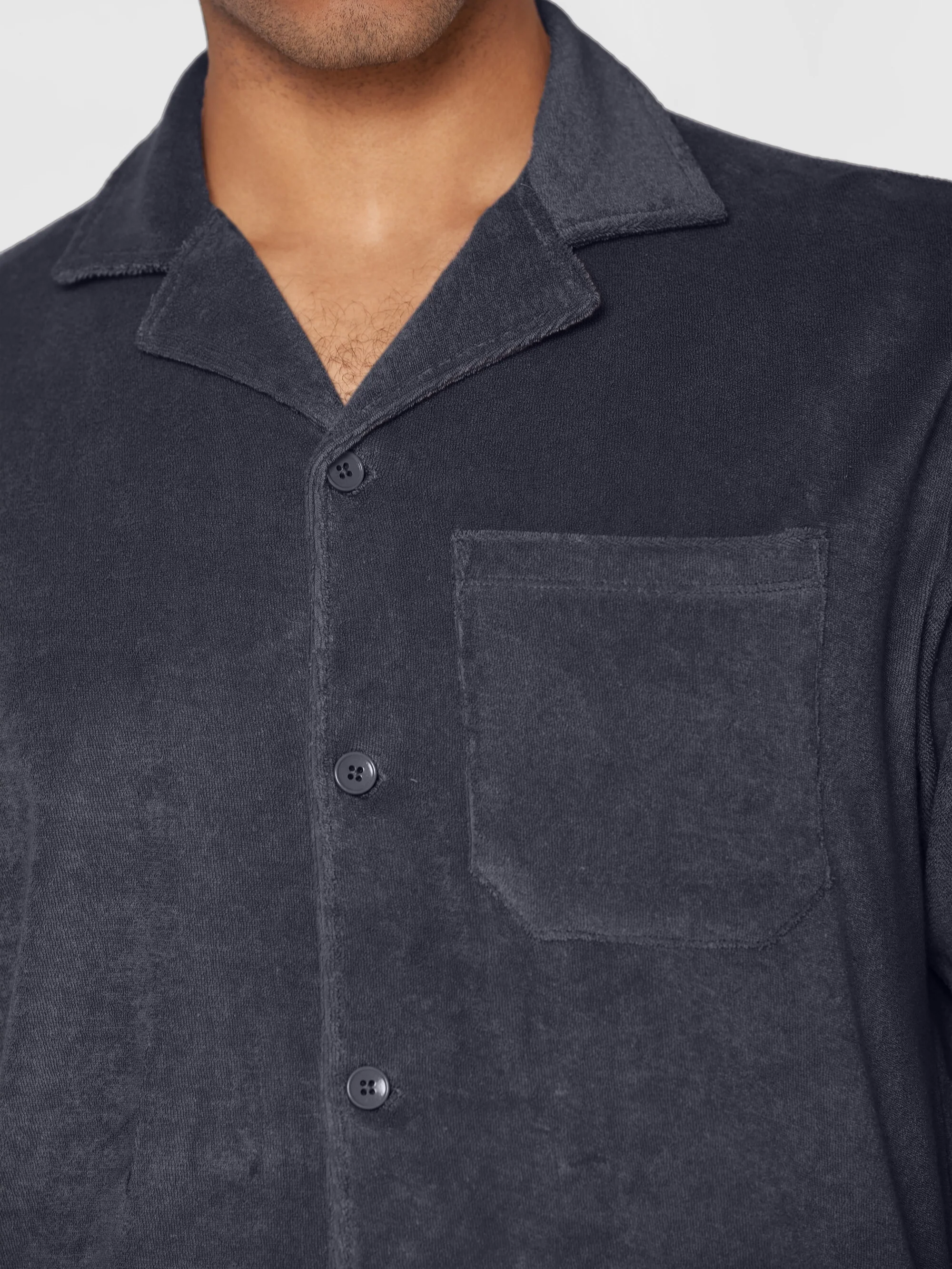 Terry loose short sleeve shirt - Night Sky - Image 5