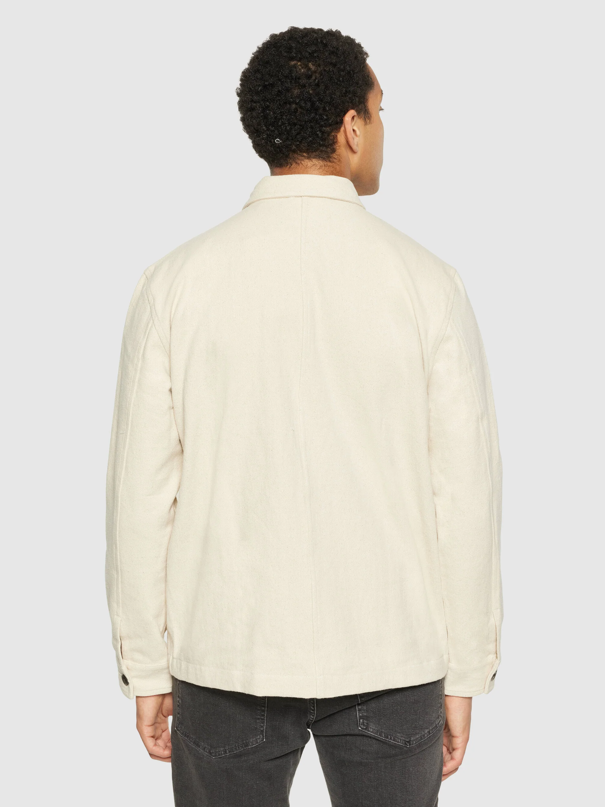 Twill overshirt GOTS/Vegan - Egret - Image 3