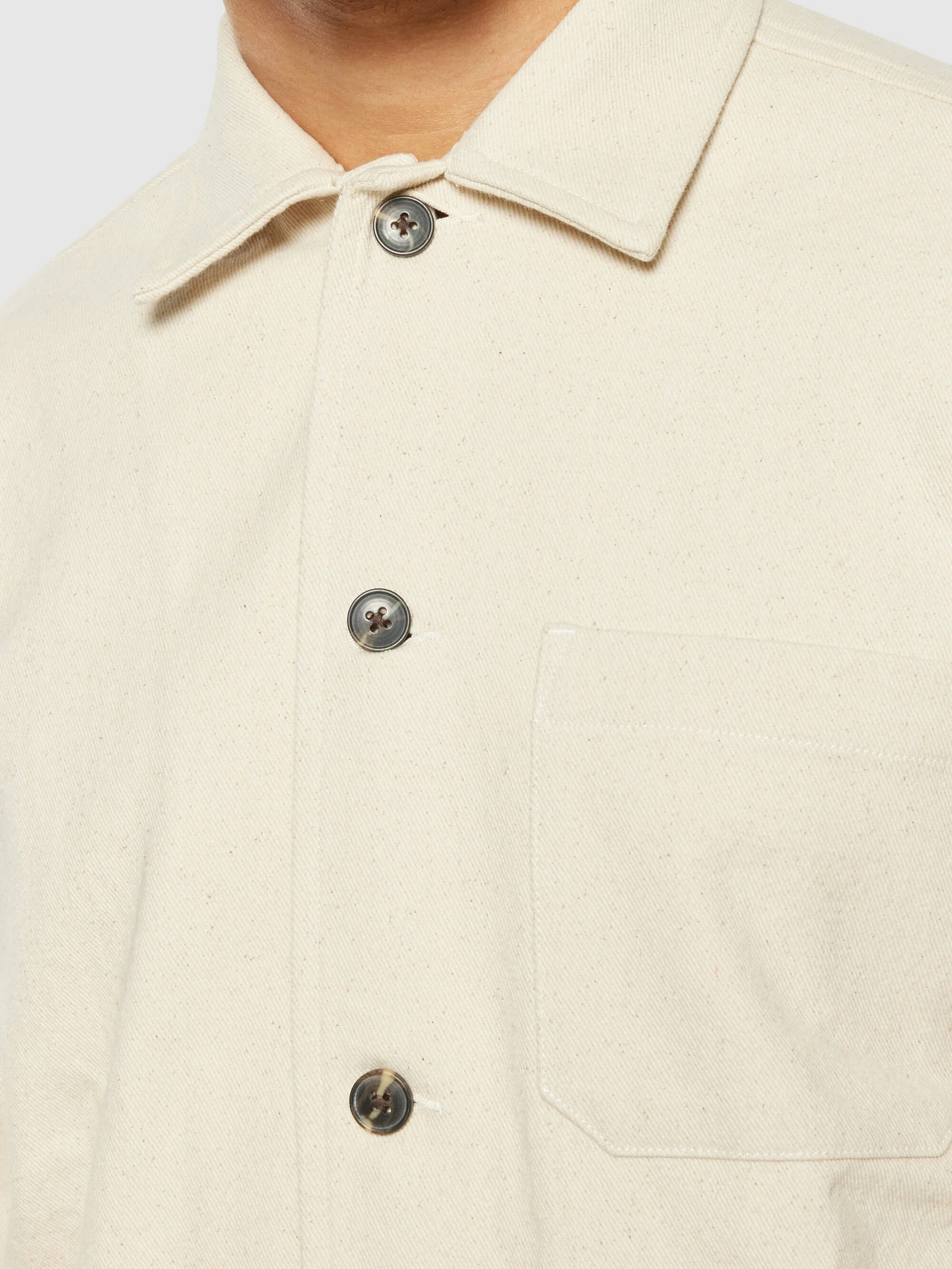 Twill overshirt GOTS/Vegan - Egret - Image 5
