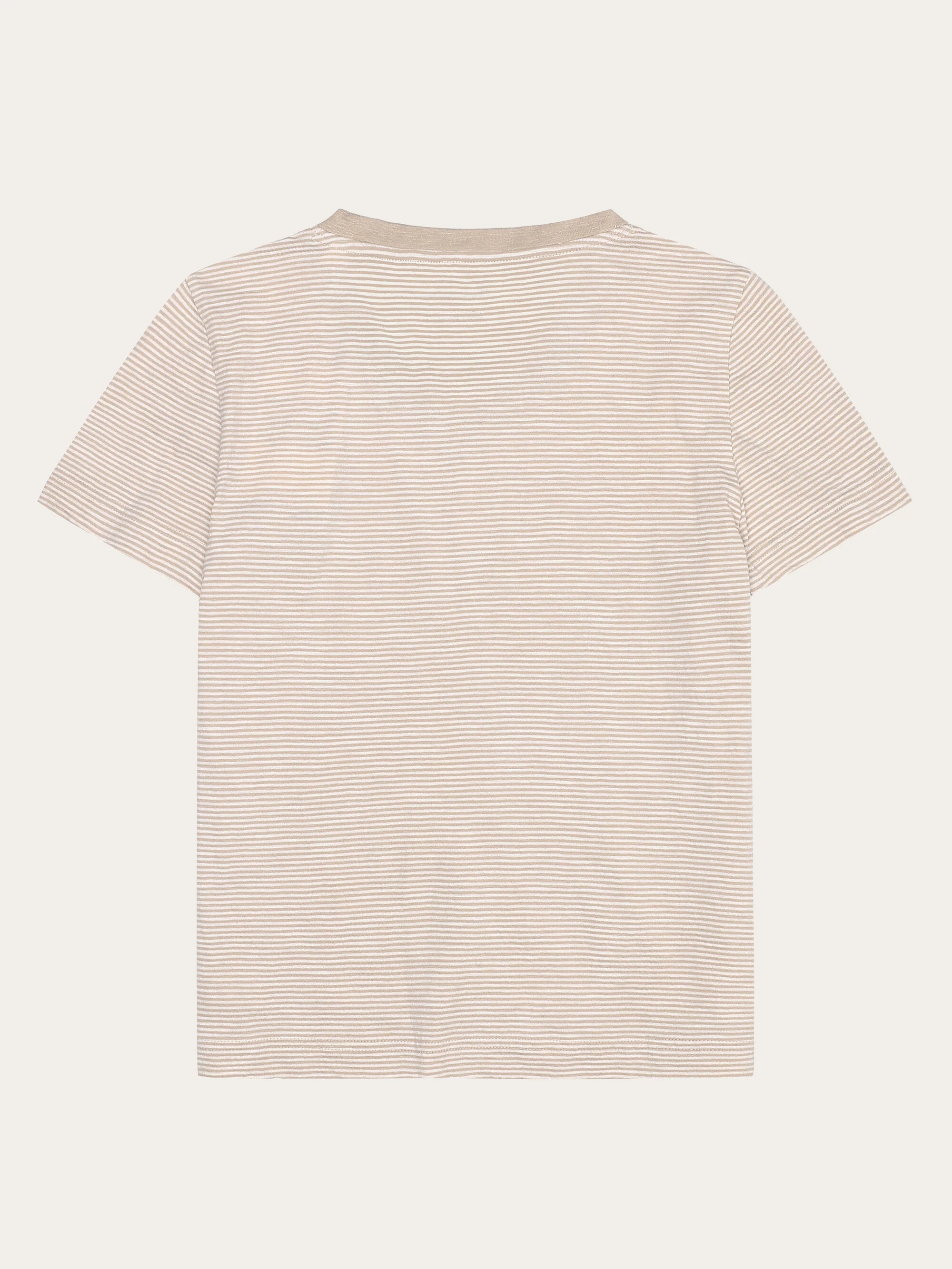 V-neck slub t-shirt - GOTS/Vegan - Creme Stripe - Image 3