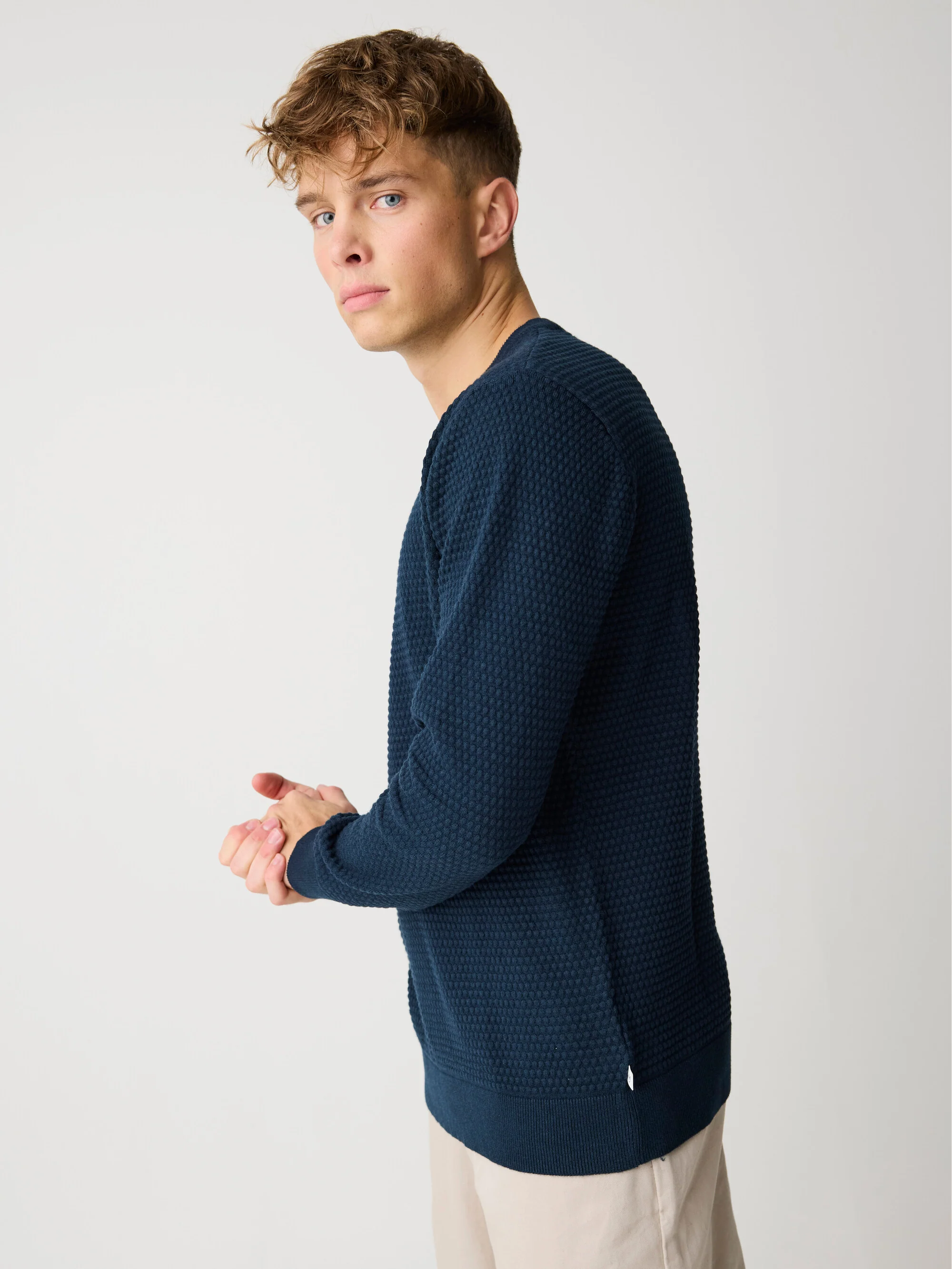 Bubble knit core crew neck - Total Eclipse - Image 3