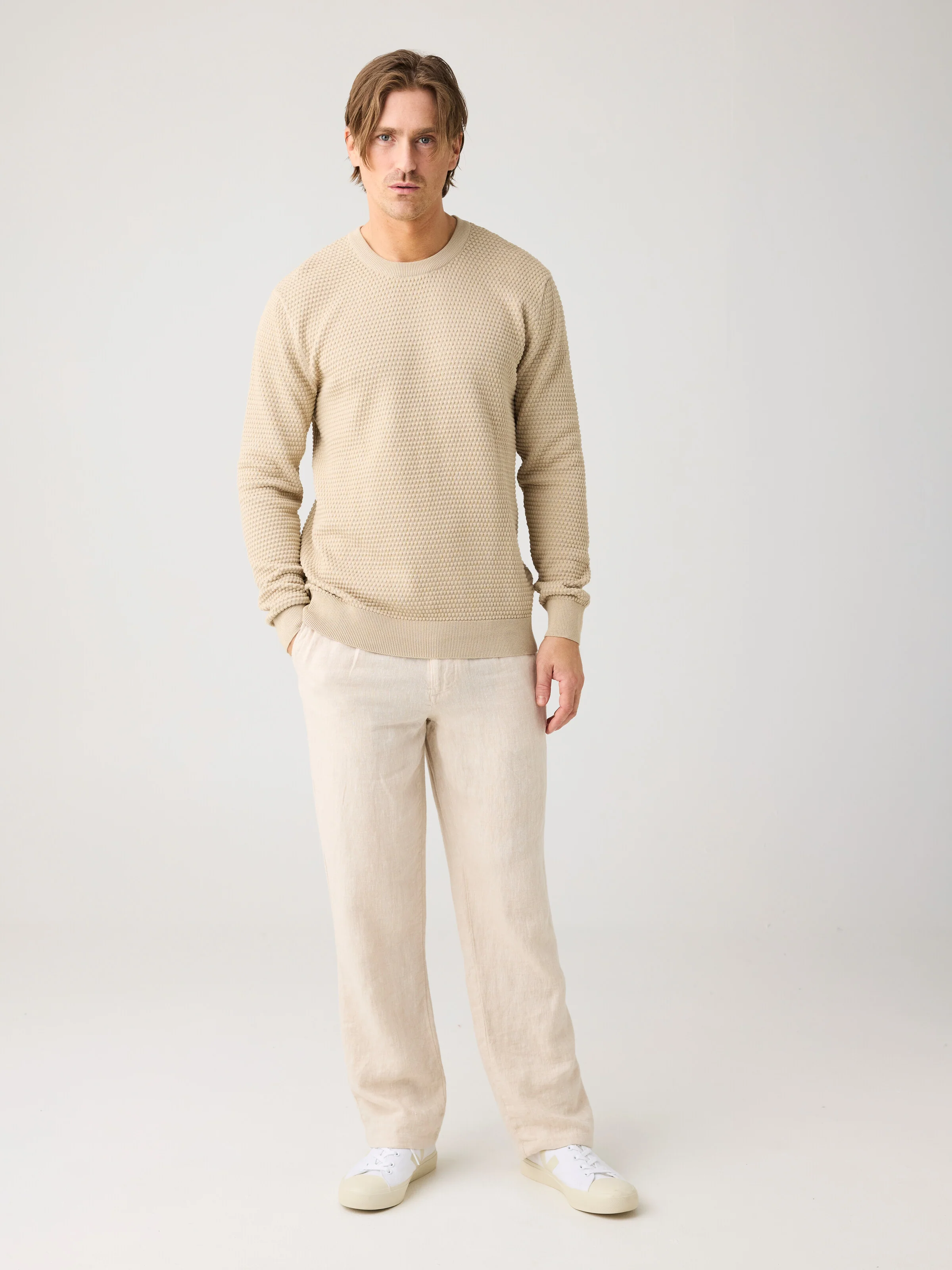 Bubble knit core crew neck - Light feather gray - Image 3