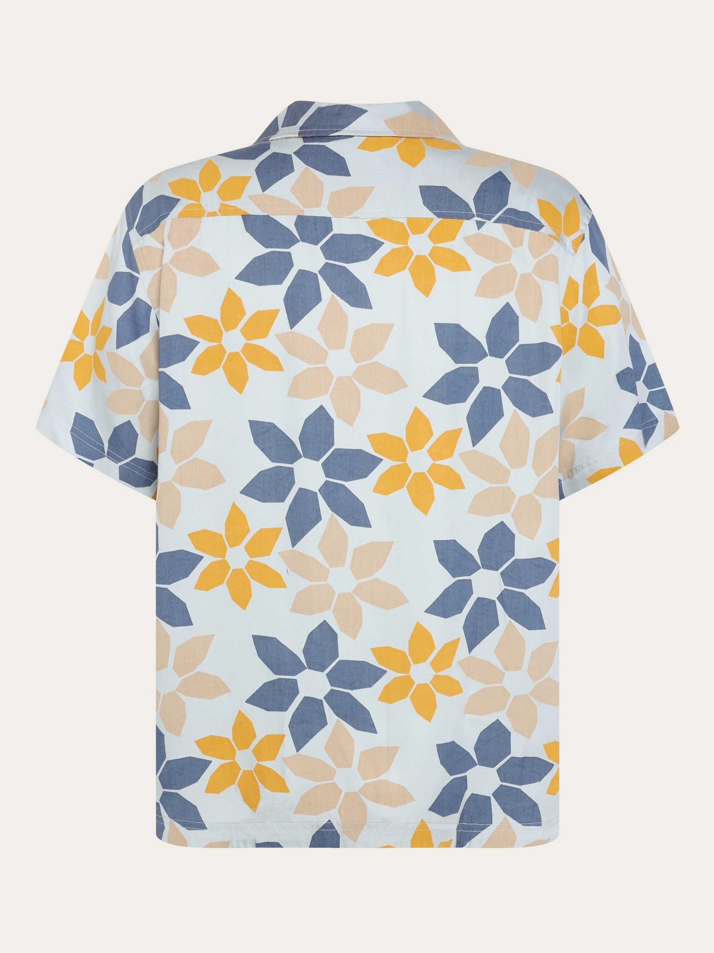 Wave relaxed tencel print short sleeve shirt - Light Blue - Image 3