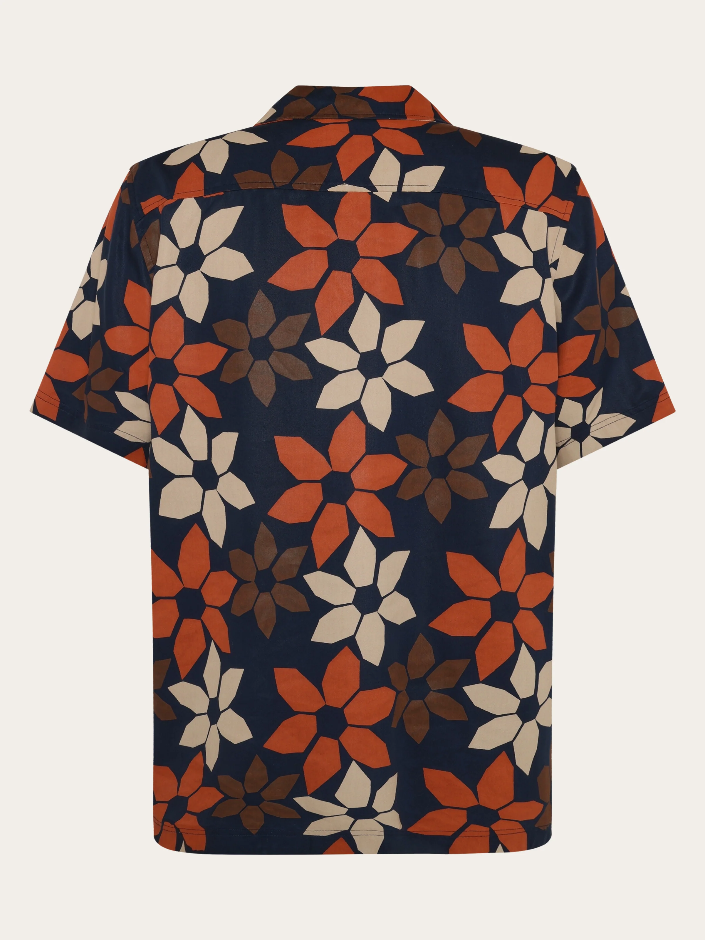 Wave relaxed tencel print short sleeve shirt - Red - Image 6