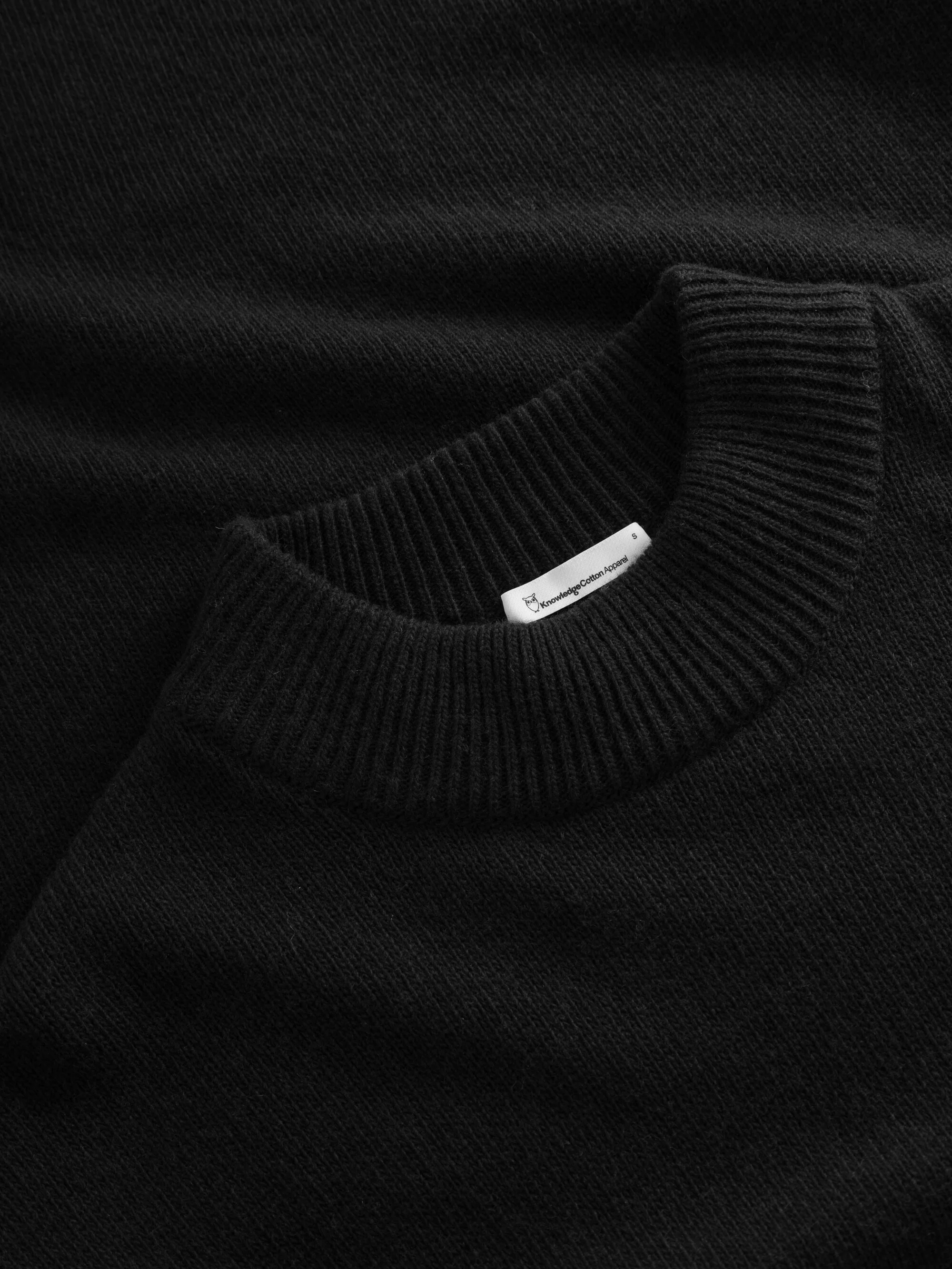 Wool crew neck mid length dress - Black Jet - Image 6