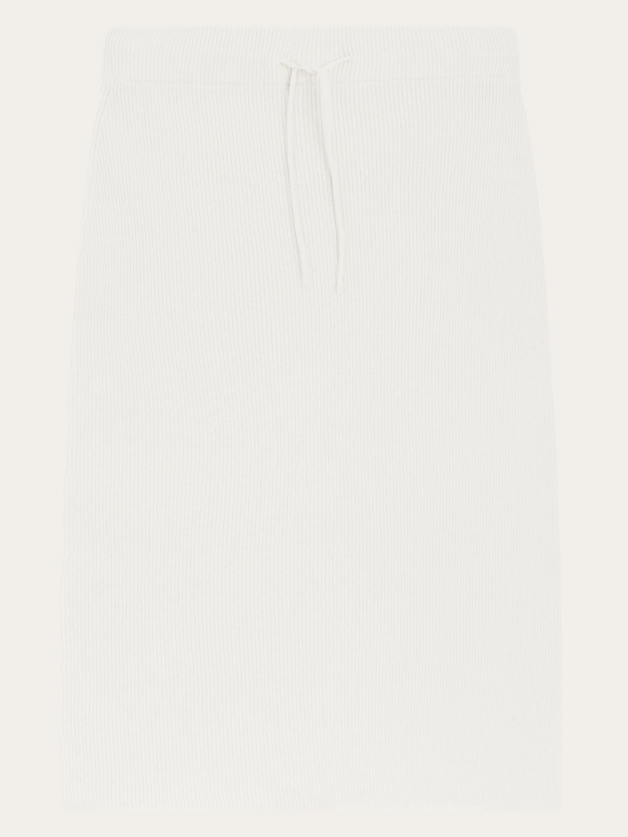 Wool midth lengt rib knit skirt - Egret