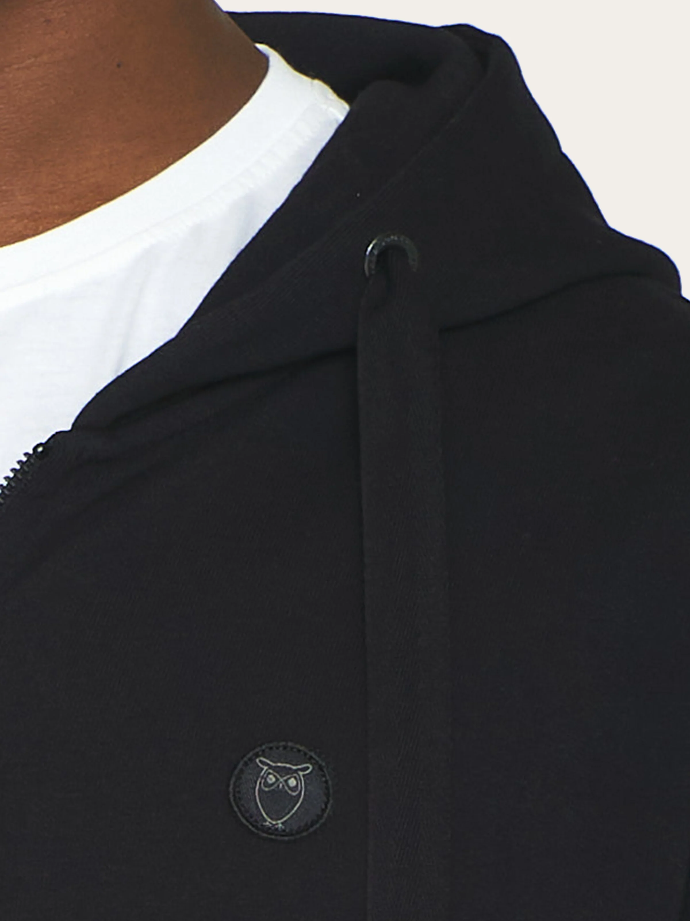 Zip hood kangaroo badge sweat - Black Jet - Image 3